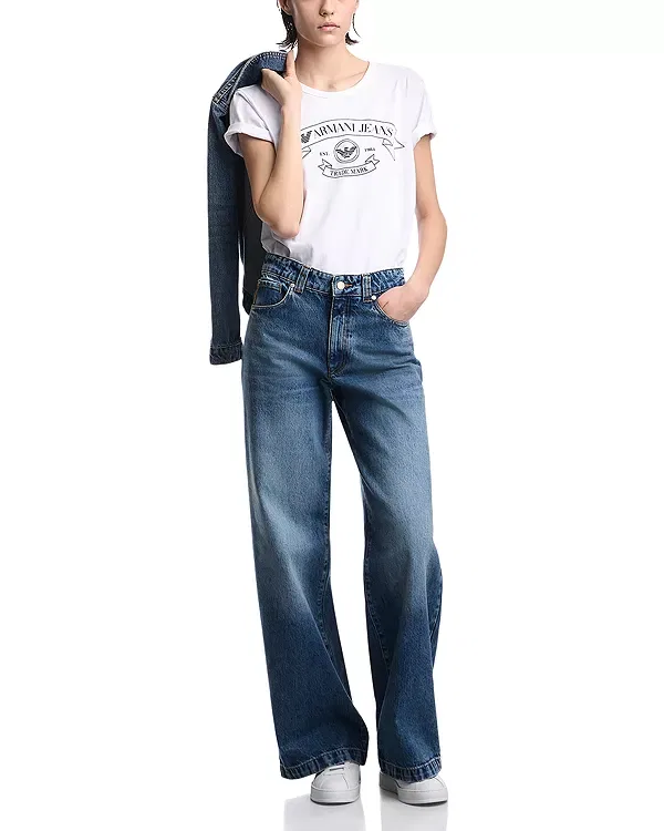 Женские джинсы с высокой посадкой Emporio Armani, Dark Blue Denim — фото 2
