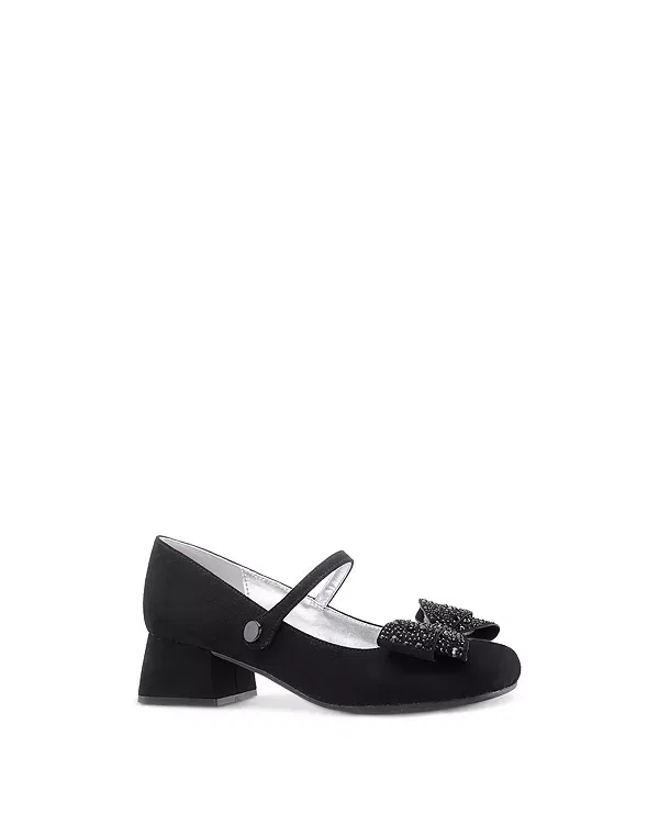 Детские классические туфли для девочек с мыском квадратной формы Nole Dressy Maryjane Shoes Nina, Black Micr