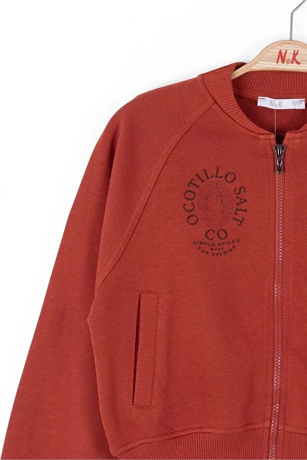 Детское платье-кардиган с принтом Ocotillo Zippered Cardigan Nk Kids, Tile — фото 4