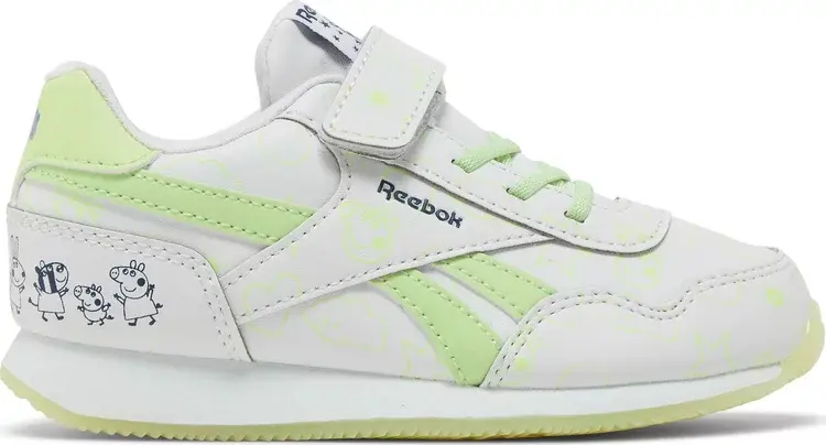 

Кроссовки peppa pig x royal classic jogger 3 toddler 'glow in the dark' Reebok, белый