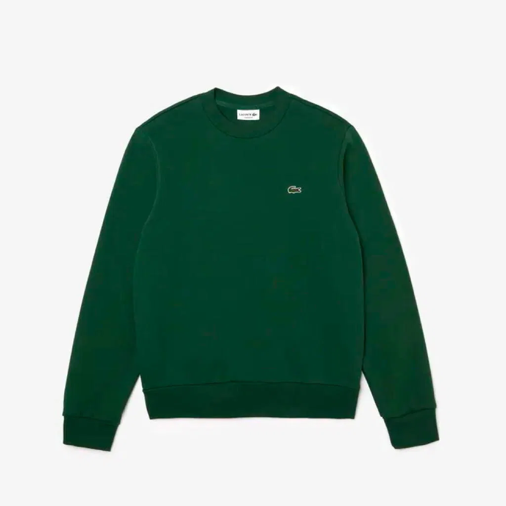Мужской пуловер с круглым вырезом из био-хлопка Bio Cotton Fleece Lacoste, Green