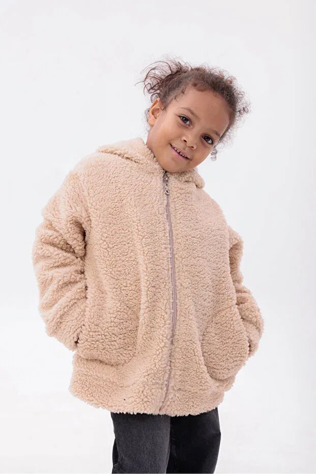 Детское пальто для девочек с капюшоном Basics Roba, Beige