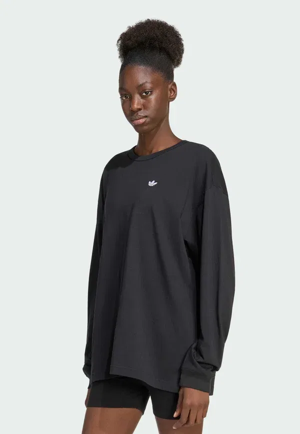 Футболка с длинными рукавами оверсайз Essentials - топ с длинными рукавами Adidas Originals, черный