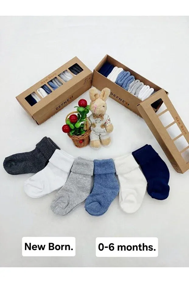 Детские носки для новорожденных хлопковые Basics Generic Brands, Multicolor