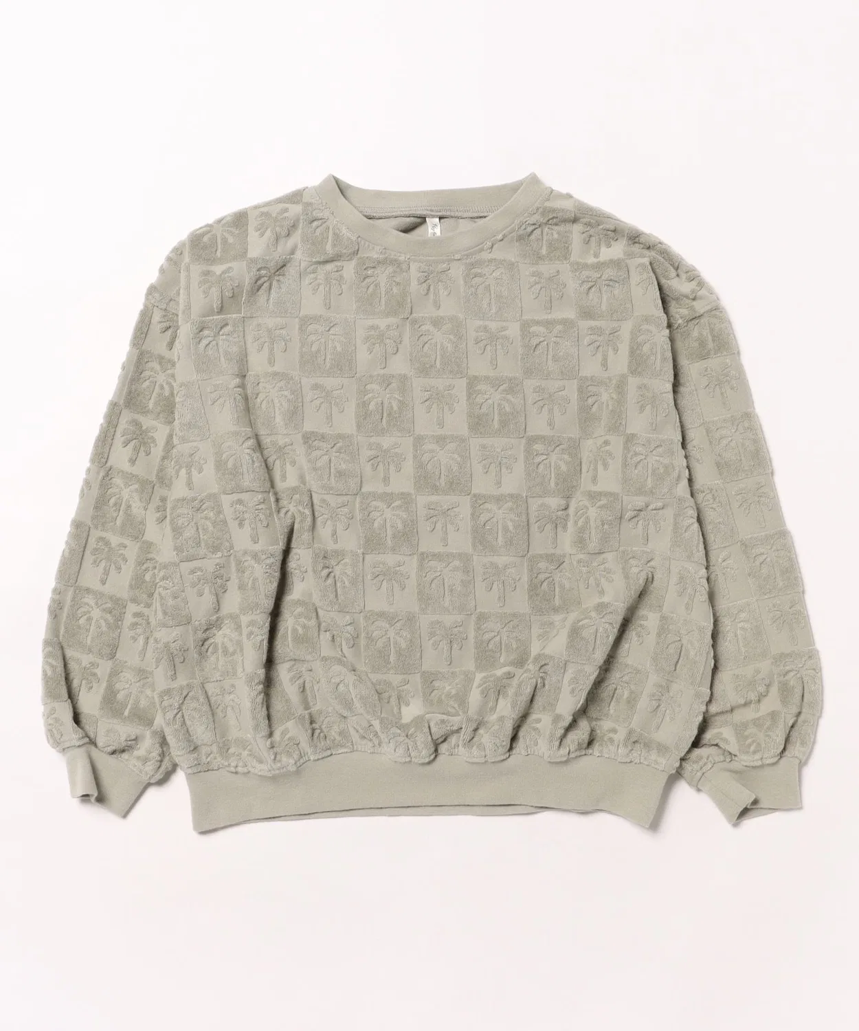 Детский свитшот из французского футера с принтом Palm Check Rylee + Cru, Sage