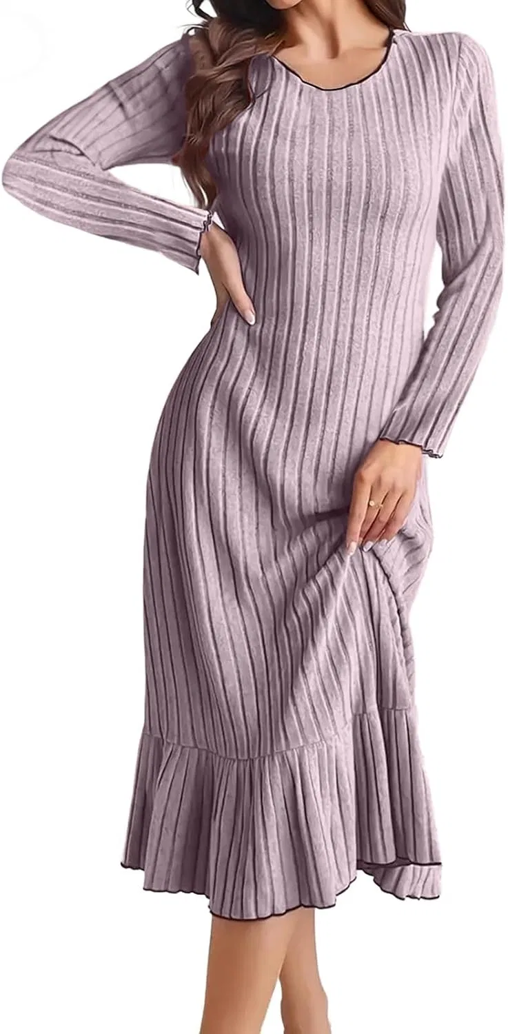 Женское платье с воланами Ribbed Knit, 43