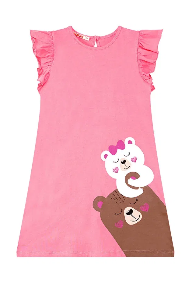 Детское платье для девочек с принтом Teddy Bears Denokids, Pink — фото 4