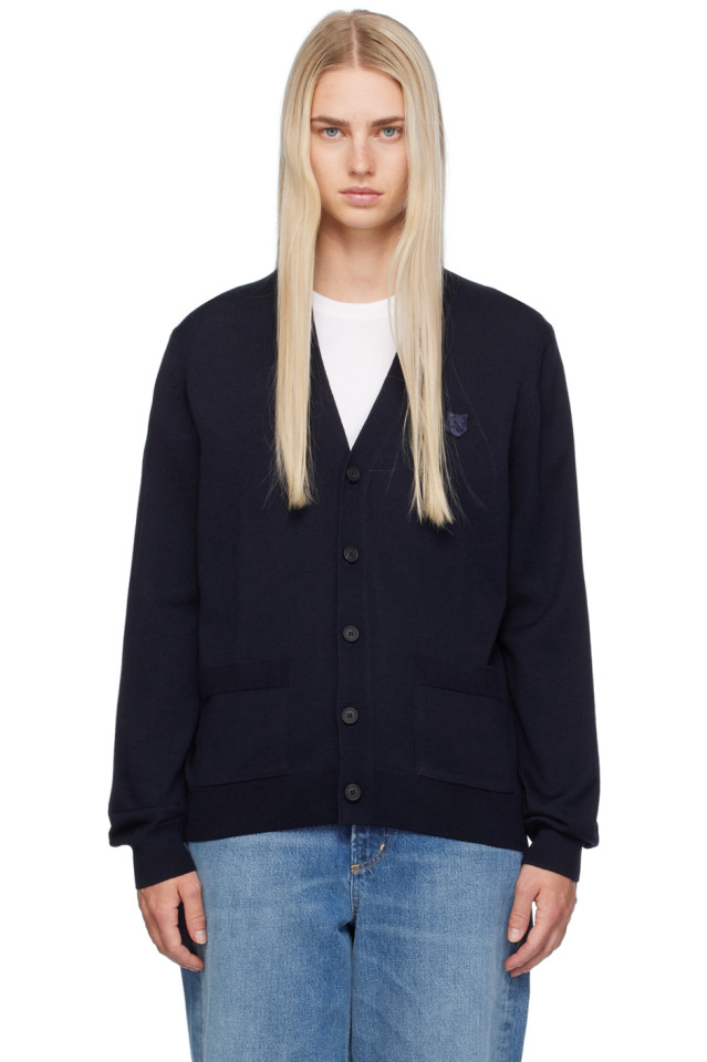 

Кардиган с головой лисы Bold fox Maison Kitsuné, синий