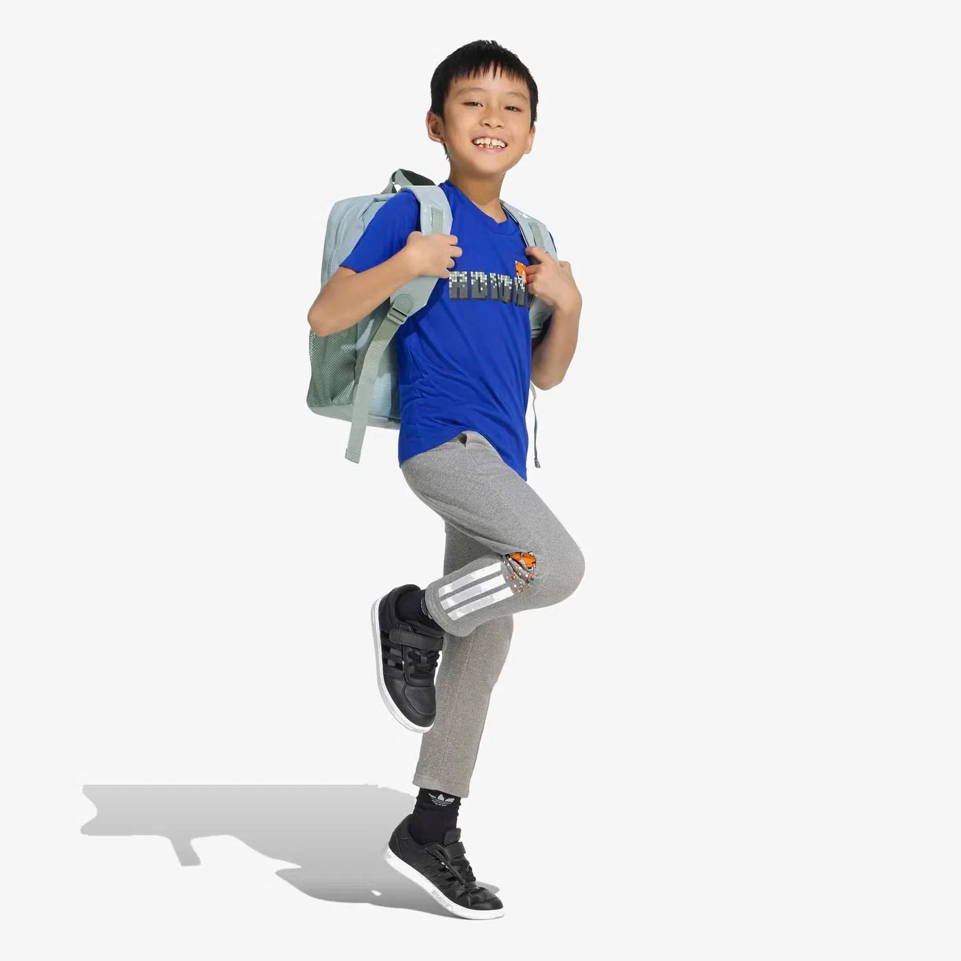 Футболка тренировочная с принтом Minecraft Adidas, синяя — фото 4