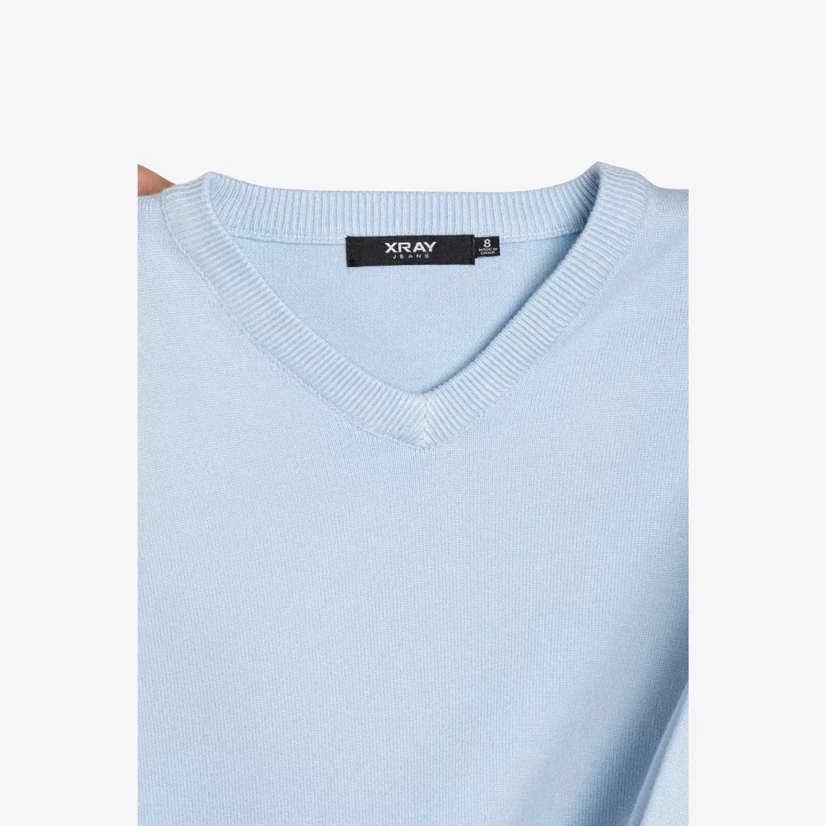 Детский джемпер для мальчиков с v-образным вырезом X RAY, Powder Blue — фото 3
