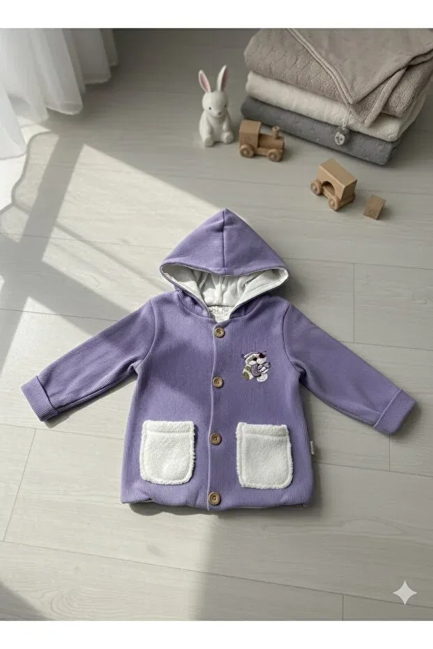 Детское зимнее пальто для девочек с капюшоном Baby Pattini, Purple