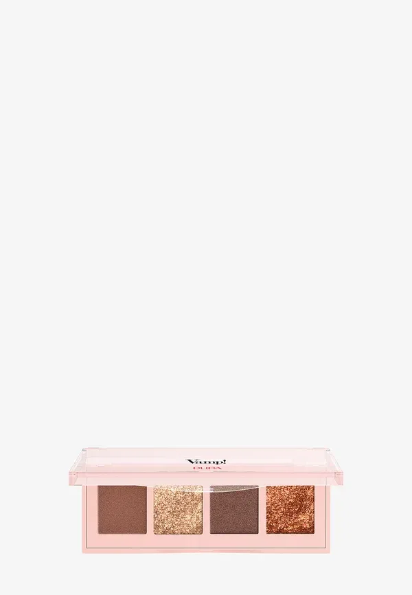 Палетка теней для век матовая, сатиновая, металлик Vamp! palette 4 eyeshadows Pupa Milano, Gold Bronze, 5.2 г