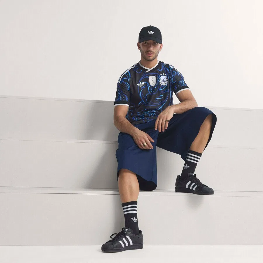 Футболка ADIDAS PERFORMANCE 'Argentinien 26 Authentic' черного цвета