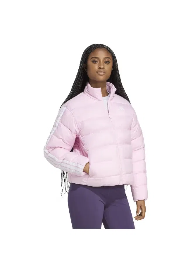 Куртка утепленная с синтетическим наполнителем Essentials climawarm 3 stripes Adidas, розовый — фото 4