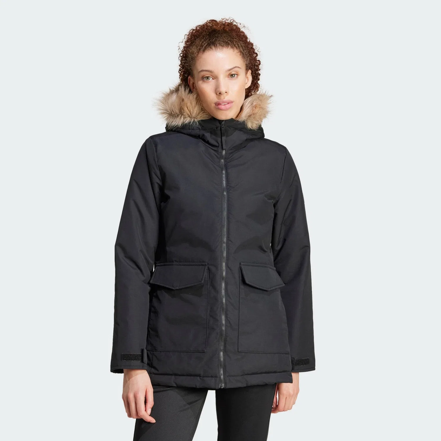 Мужская парка с капюшоном Paveric Fur Parka Adidas, Schwarz