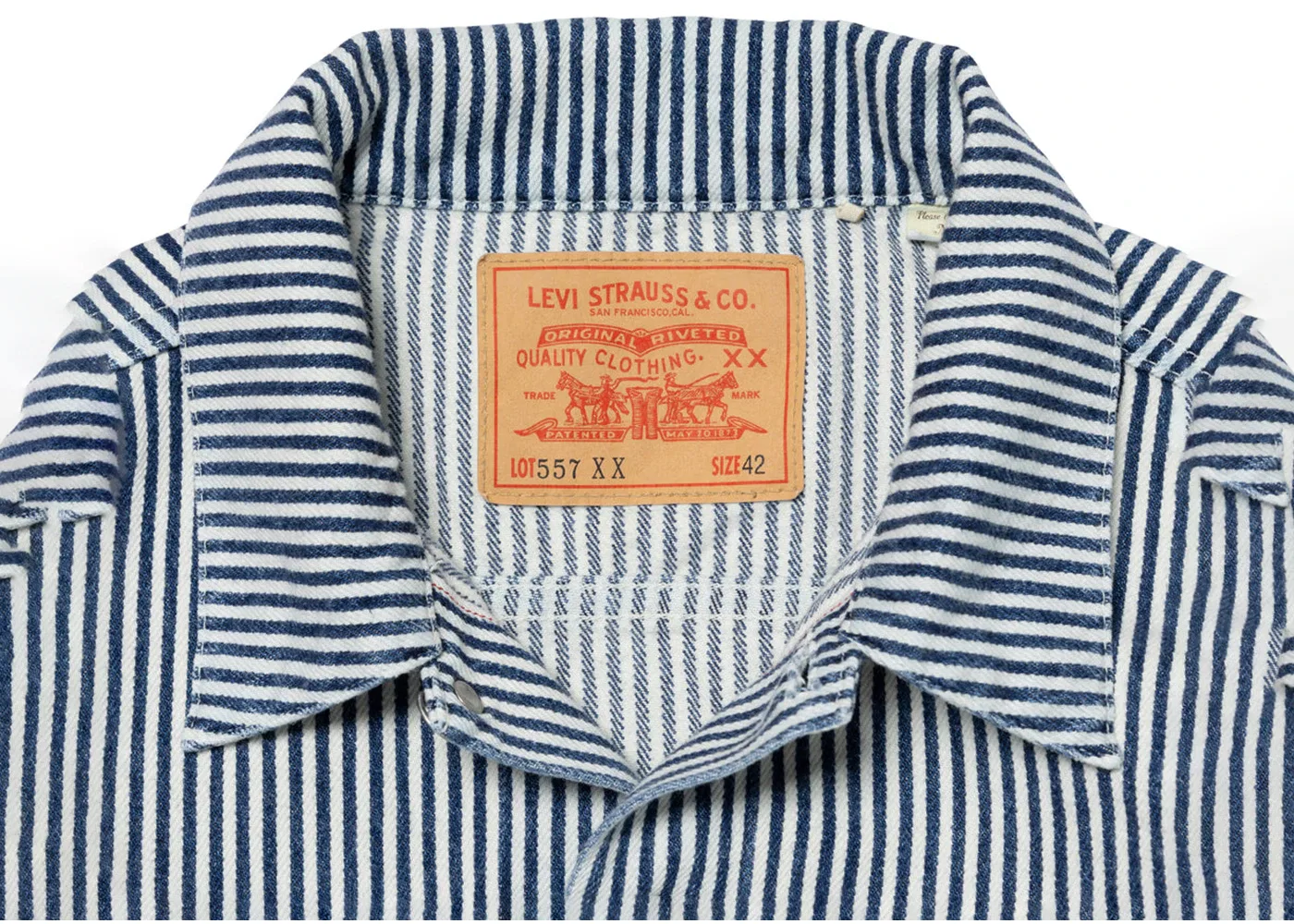 Мужская куртка-тракер из хлопка с принтом в полоску Hickory Stripe Levis, Indigo — фото 3