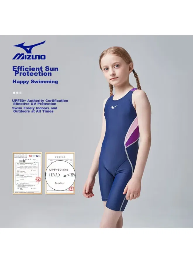 Купальник детский профессиональный с шортами до колен Mizuno, синий — фото 4