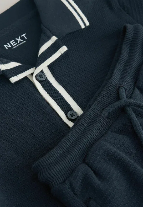 Комплект из рубашки и шорт, хлопок, Regular fit, Next, темно-синий — фото 2