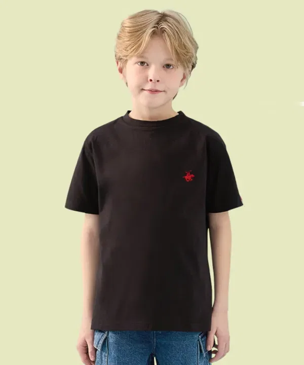 Футболка с логотипом, Beverly Hills Polo Club Kids, черный