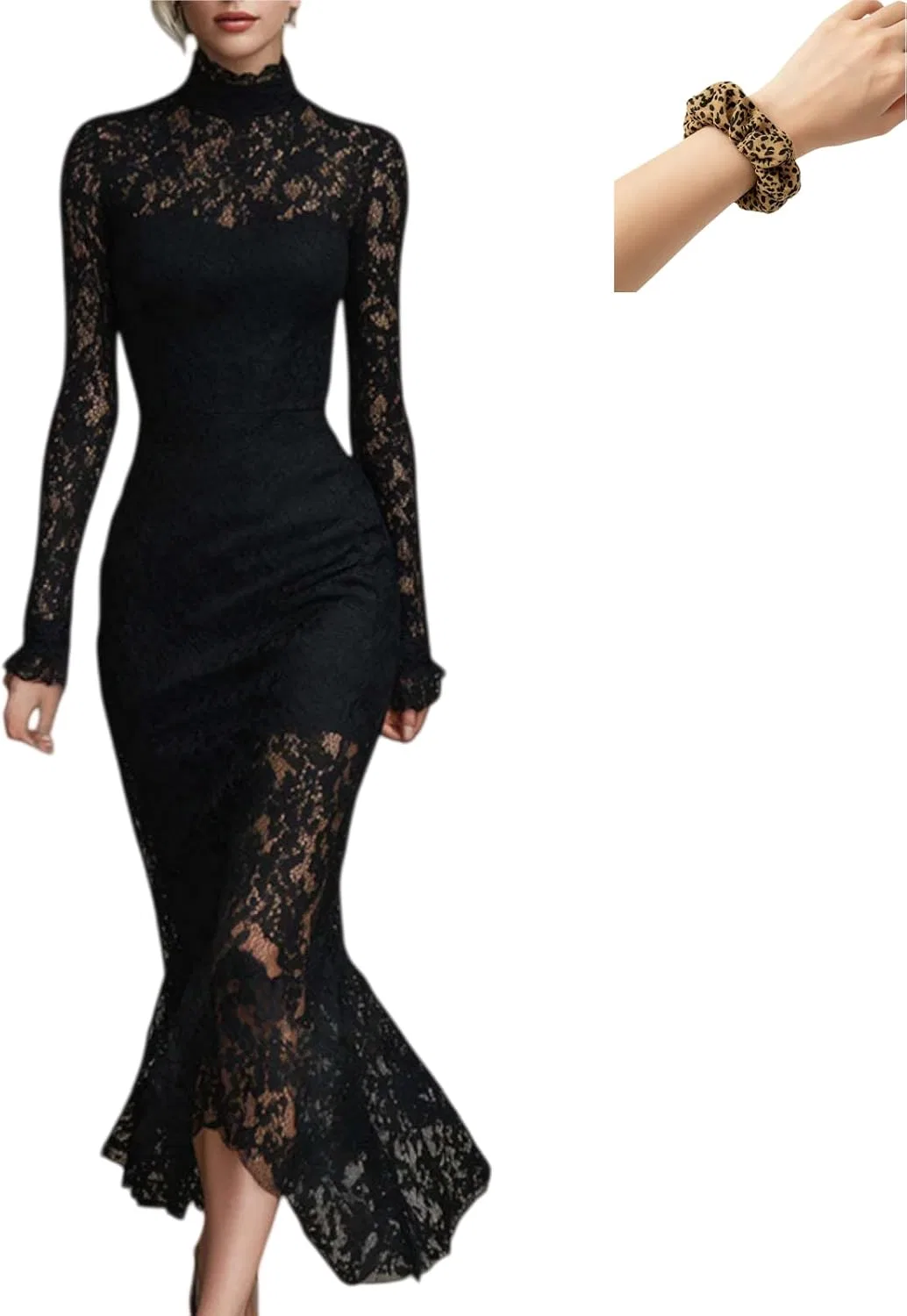Женское коктейльное платье с кружевом Western Wedding Guest Dress, Black