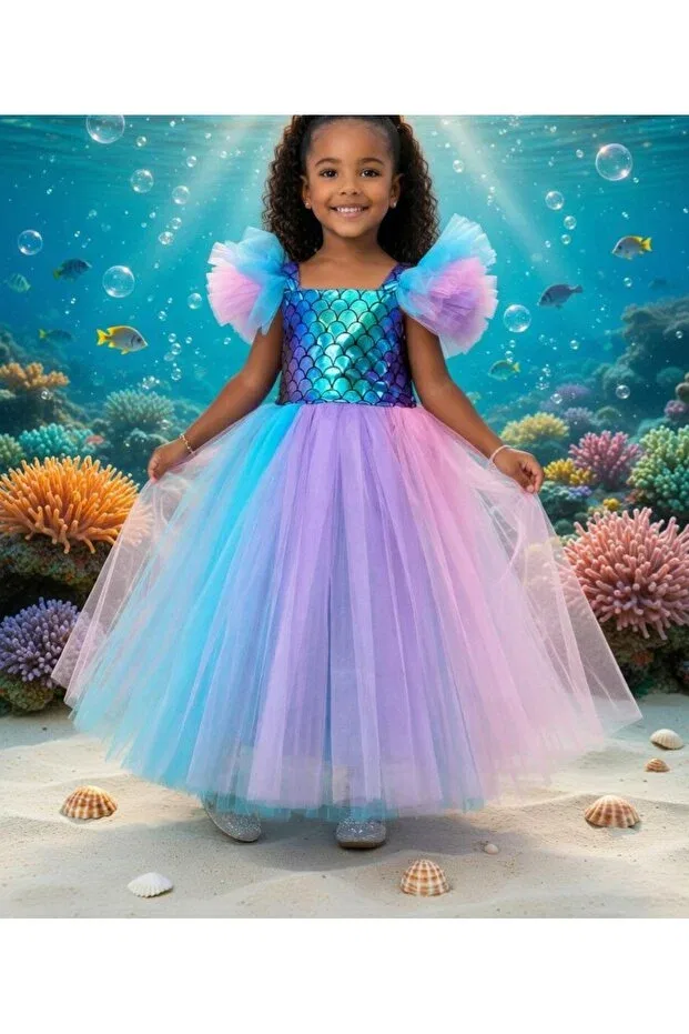 Детское платье для девочек без рукавов Mermaid Evening Dress Ikonio, Purple