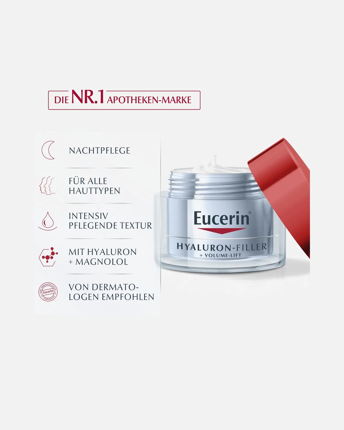 Омолаживающий уход с гиалуроновым филлером + ночной лифтинг-уход Eucerin, 50 Ml — фото 3