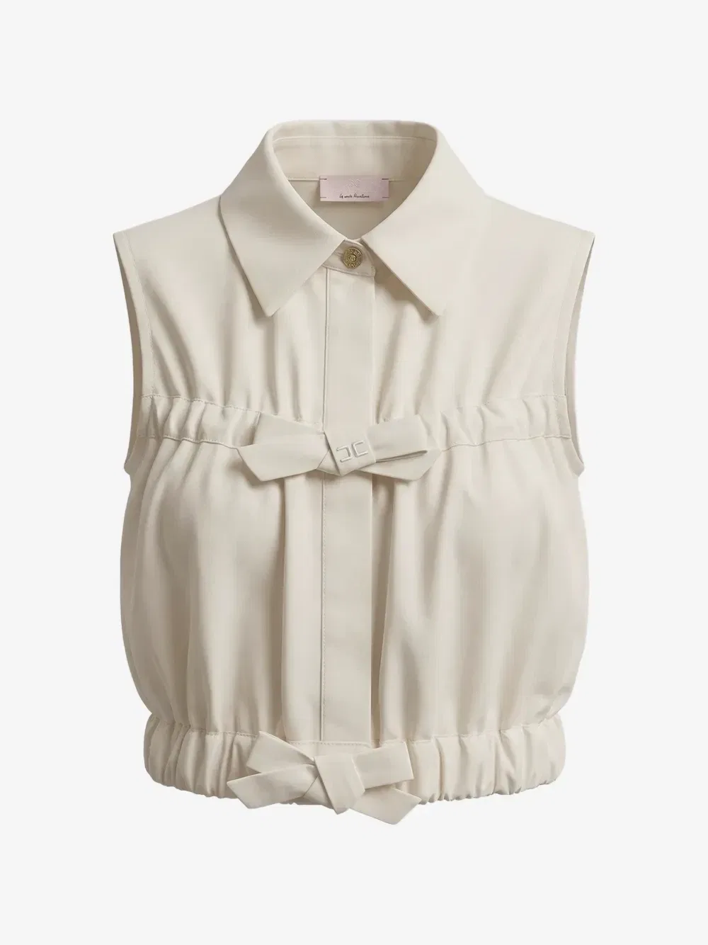 Рубашка без рукавов с бантом Elisabetta Franchi Kids, белый