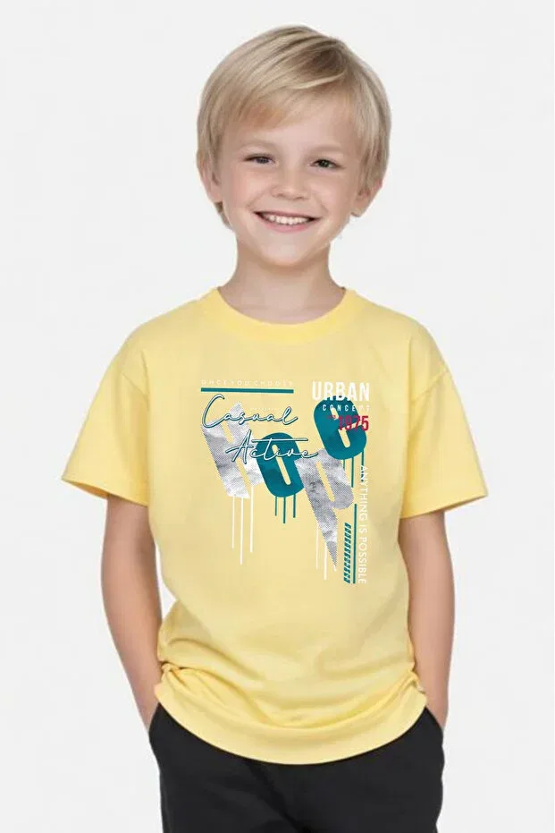 Детский комплект футболок с принтом Urban-California-Brdng Ya Ko Kids, Yellow-Black-Green — фото 4