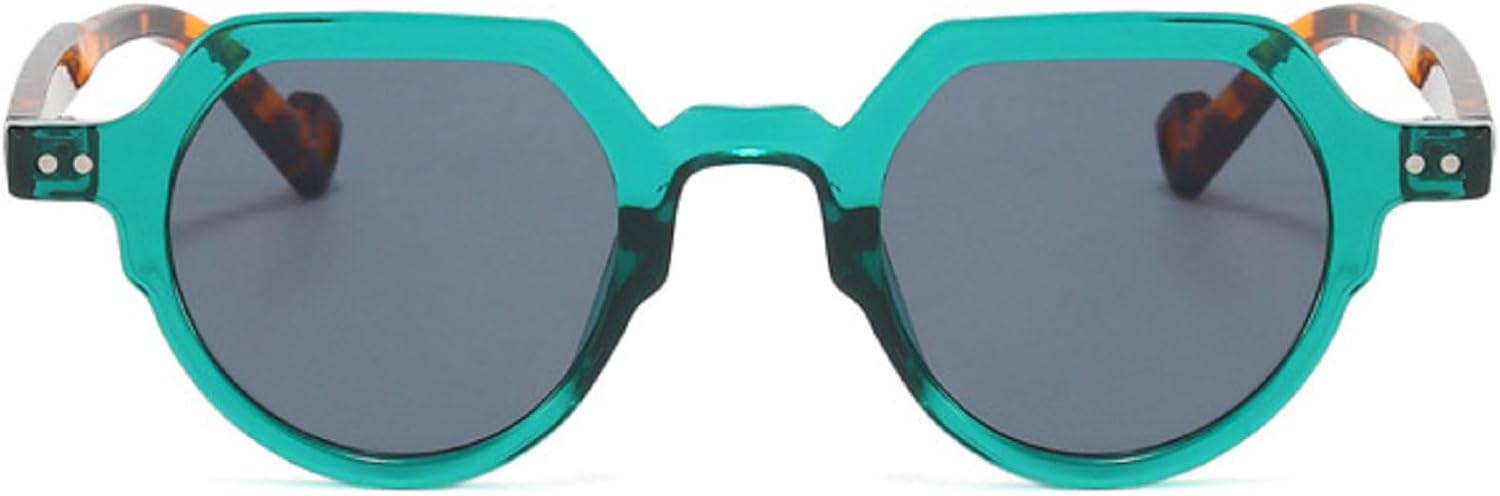 

Модные маленькие овальные солнцезащитные очки для женщин UV400 в винтажном панк-стиле с заклепками, конфетного цвета, женские и мужские солнцезащитные очки с леопардовым принтом N45 mincl, Green