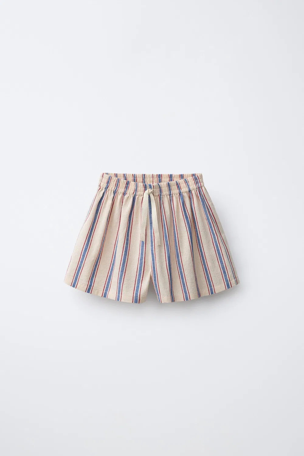 Полосатые бермудские шорты ZARA, Ecru