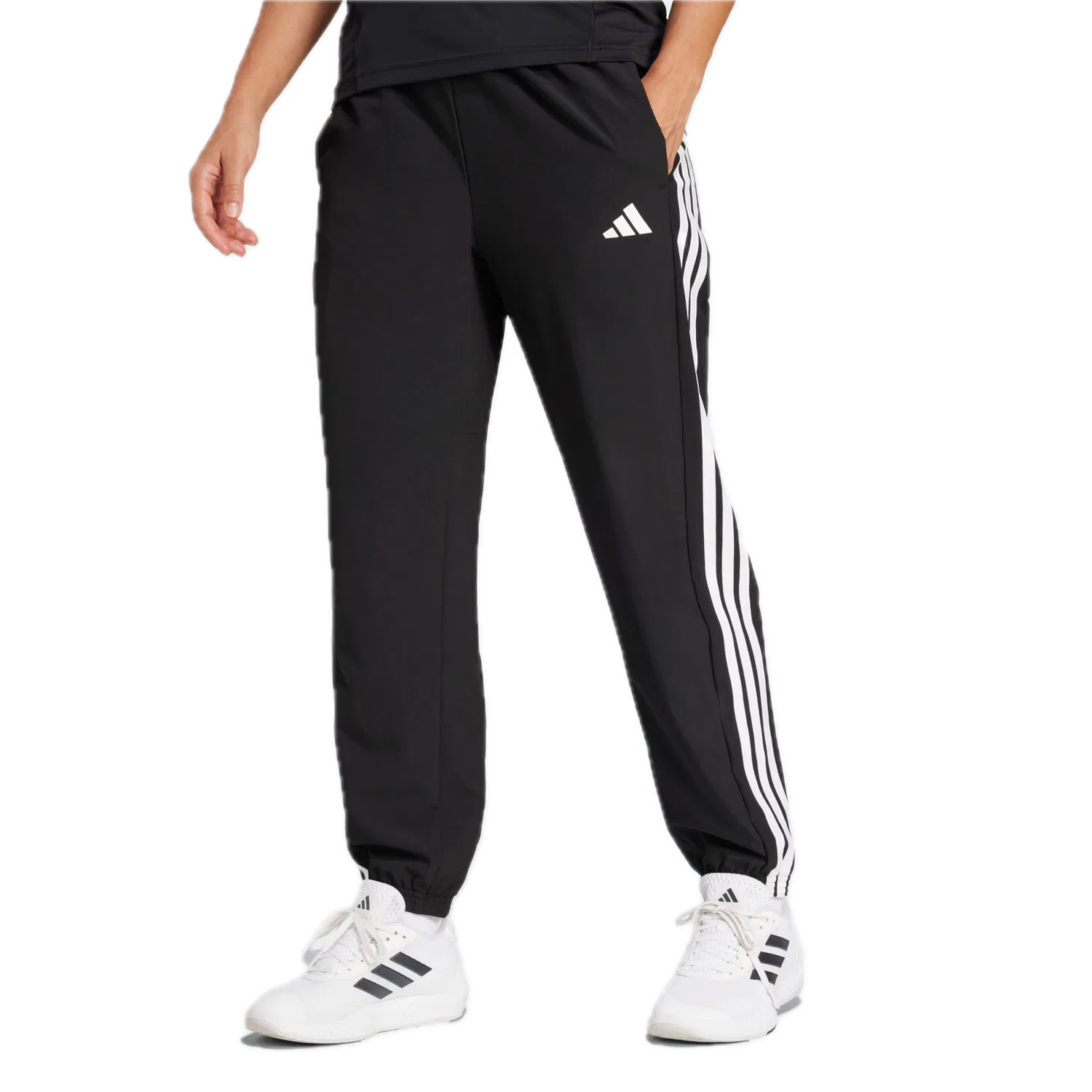 Женские тренировочные штаны с тремя полосками Adidas, черный — фото 2