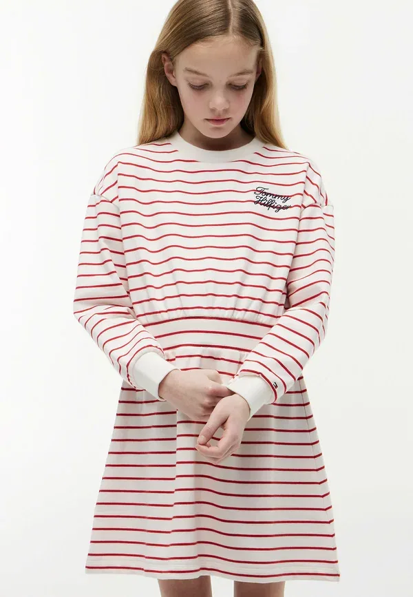 Платье полосатое Tommy stripes hwk dress ls Tommy Hilfiger, Primary Red Stripes, красный — фото 2
