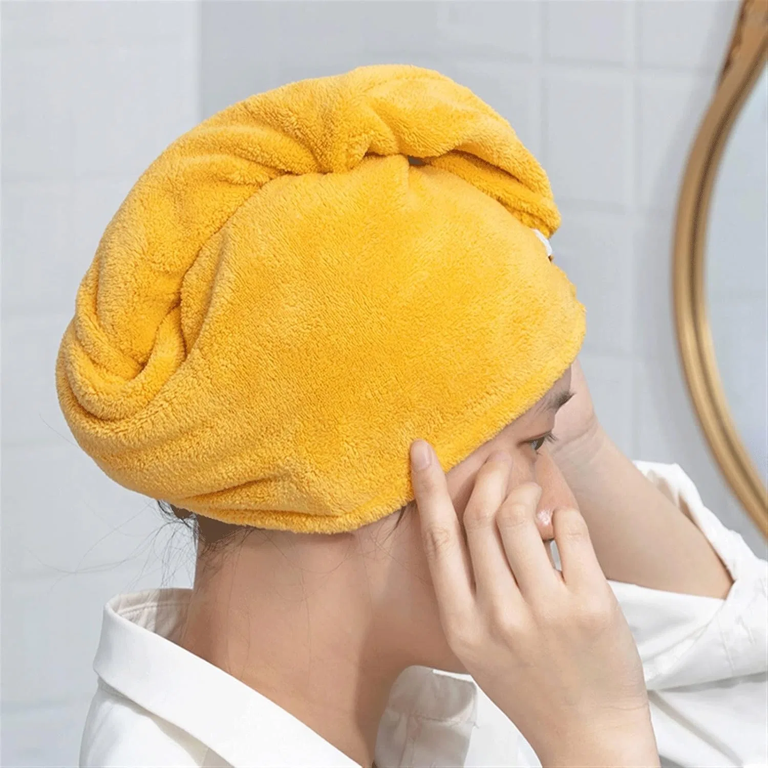 Микрофибровая шапочка для сушки волос, 7LiuYueFei6, 1 шт — фото 4