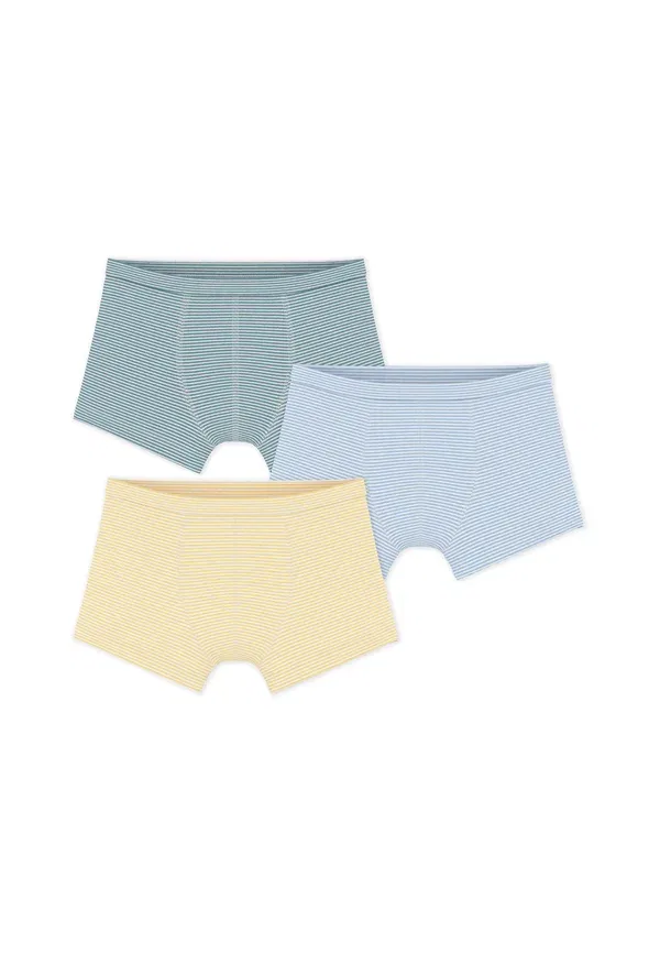 Трусы из рибаны Lot boxers - trunks Petit Bateau, green, yellow, синий/зеленый/желтый