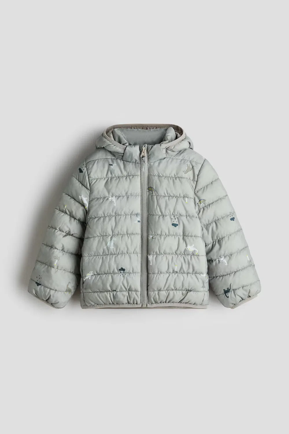 Водоотталкивающая стеганая куртка H&M, Hellgrün/Dinosaurier
