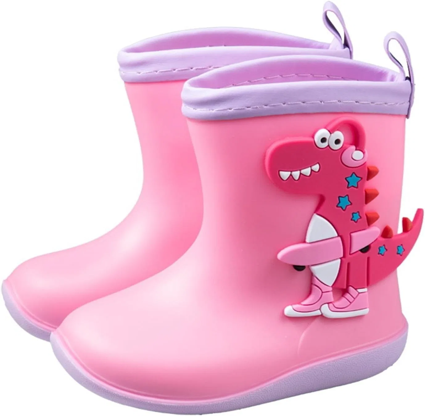 Детские сапоги резиновые с 3D-динозавром для мальчиков, Pink