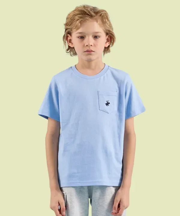 Футболка с коротким рукавом, карман, Beverly Hills Polo Club Kids, синий