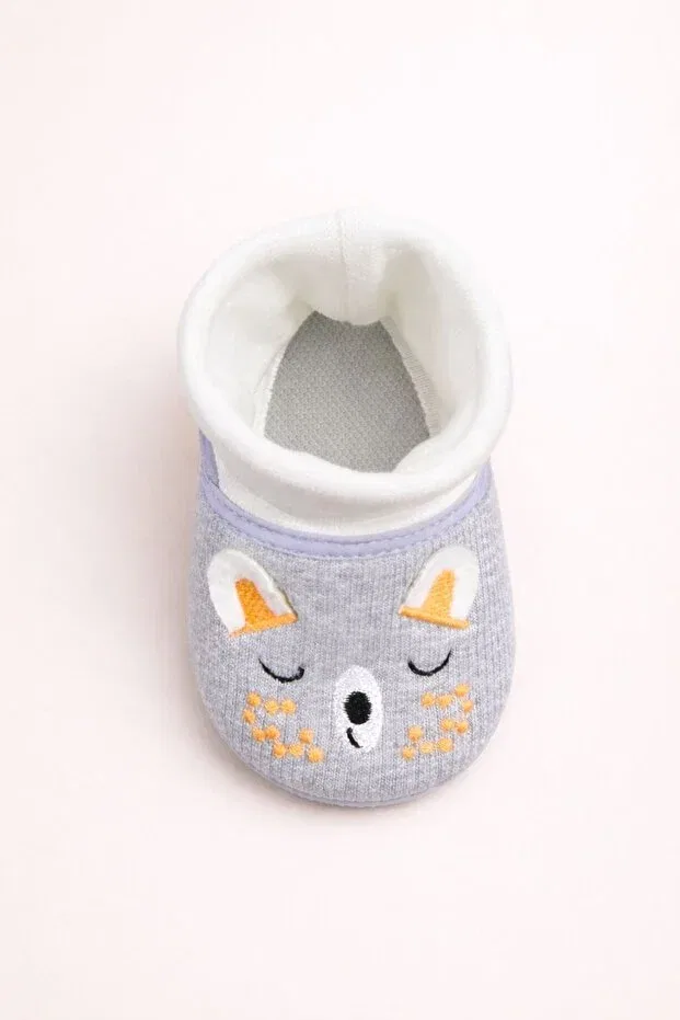 Детские тапочки-носочки для новорожденных с принтом Numix Baby Kids, Gray — фото 4