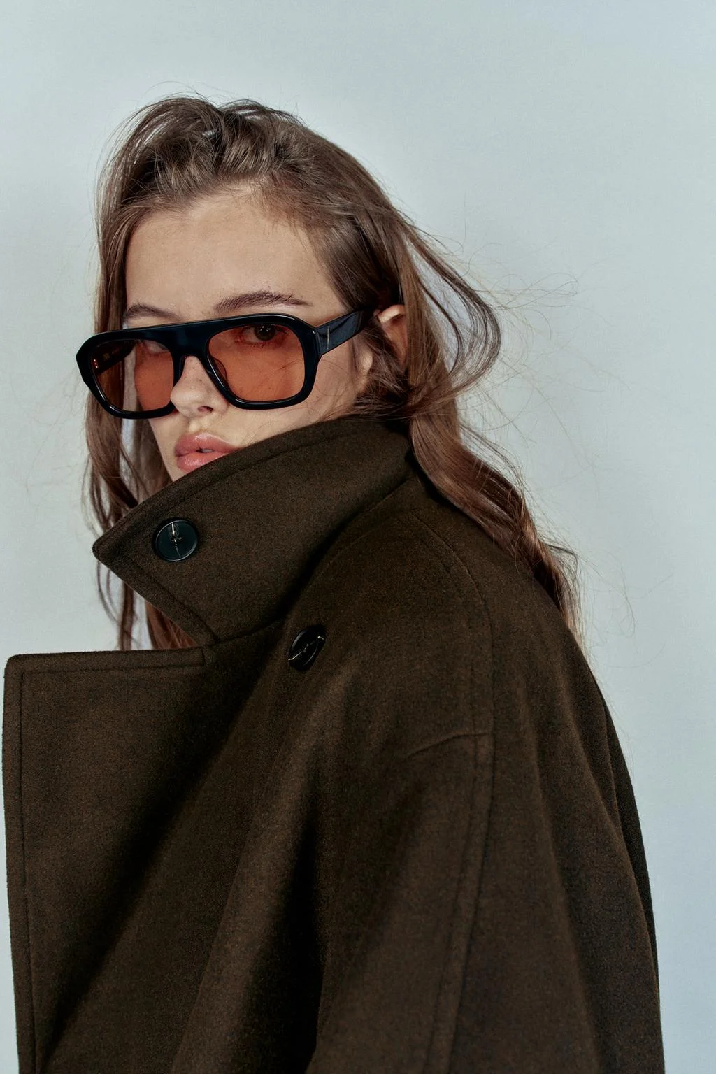 Пальто Zara Oversize Soft, коричневый — фото 4