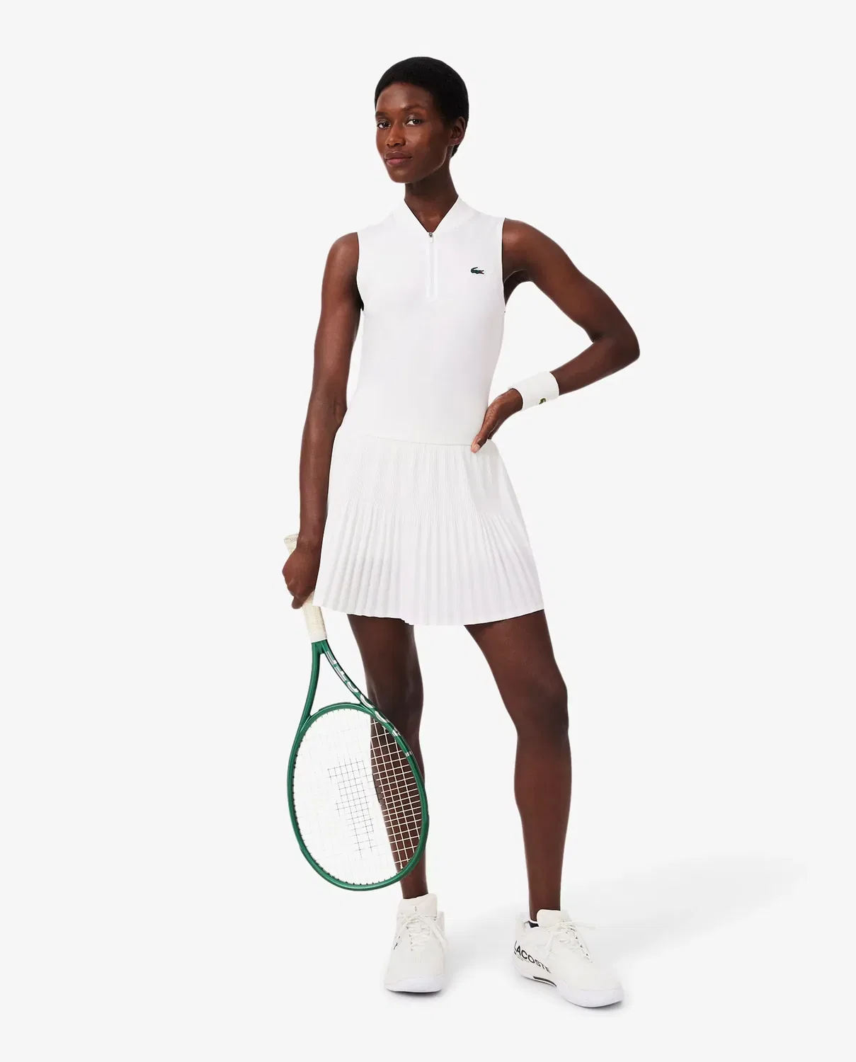 Платье Lacoste Blanco с длинным рукавом, Ultra-Dry, белое — фото 4