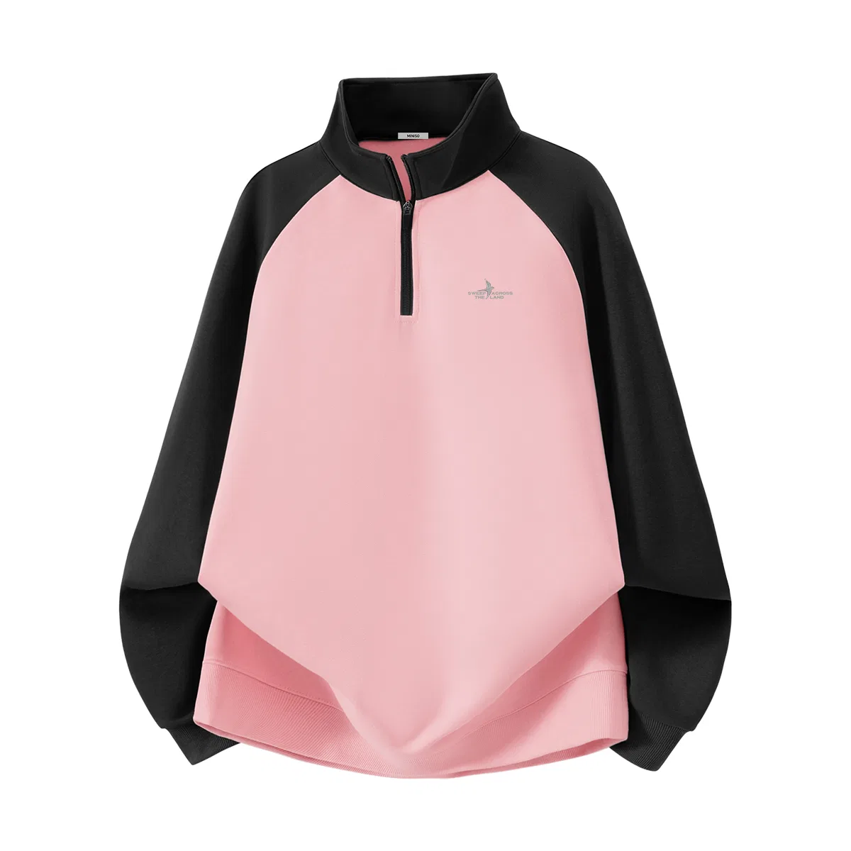 Свитшот детский с воротником-стойкой MINISO, Pink (Whirlwind White Dove Chest Logo)