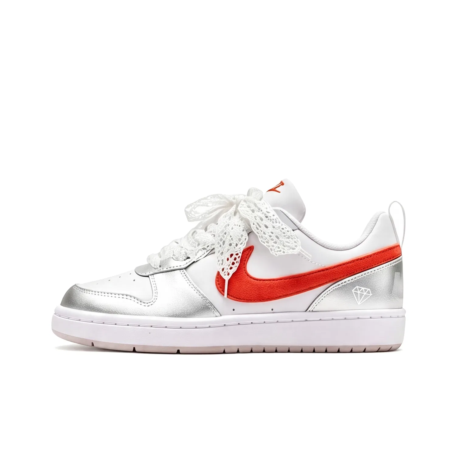 Детские кеды для скейтбординга с принтом Silver Gilded Nike, Silver — фото 3