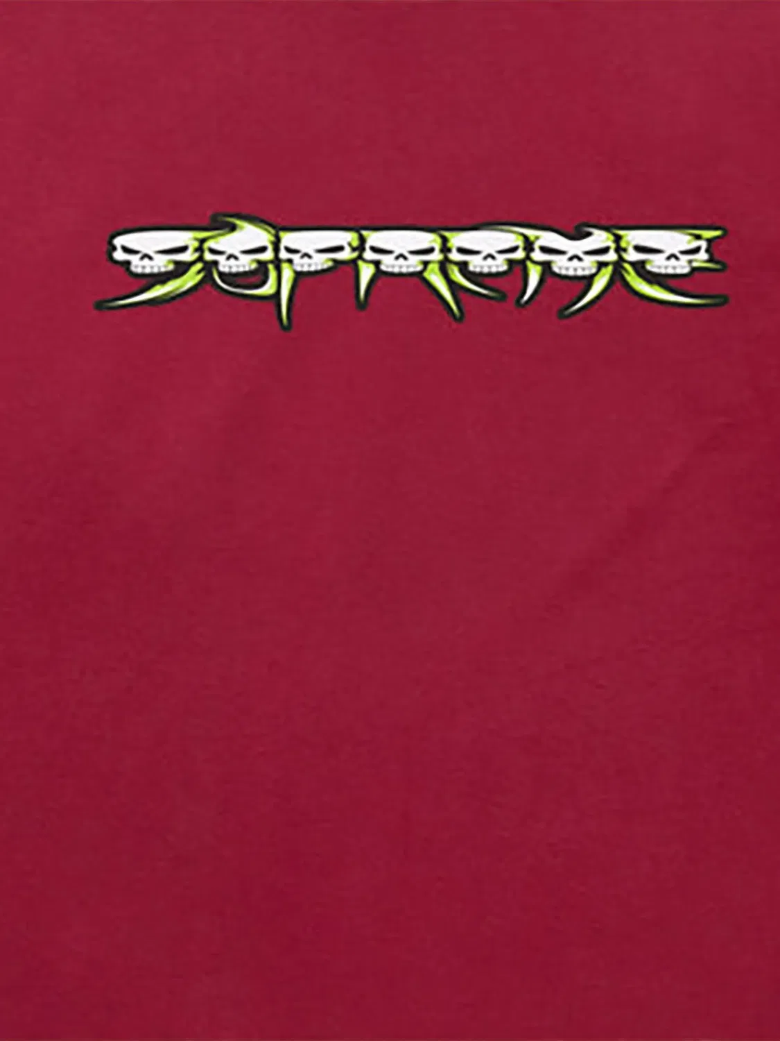 Футболка Skulls Spellout красная хлопковая Supreme, красный — фото 2