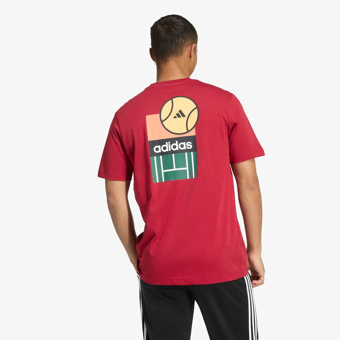Футболка с принтом Memories of Sport Poster Graphic Adidas, активный бордовый — фото 3