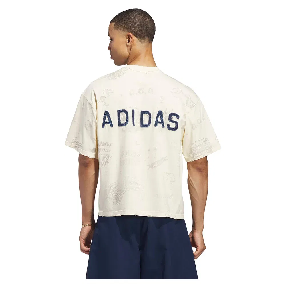 Мужская футболка с принтом Texas A&M Aggies Varsity Graphic Adidas Originals, Beige — фото 2