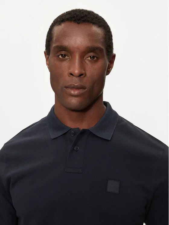 Поло slim fit Passenger Boss, темно-синий — фото 4