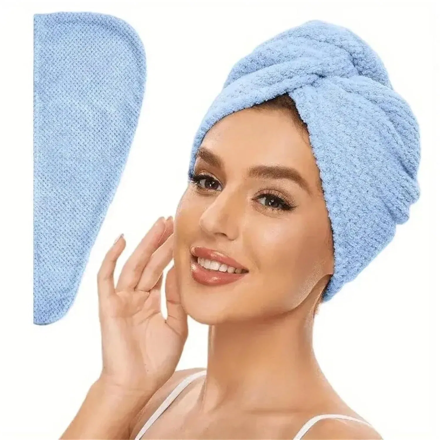 Шапочка для душа микрофибра, 2 шт, Himscev, Blau