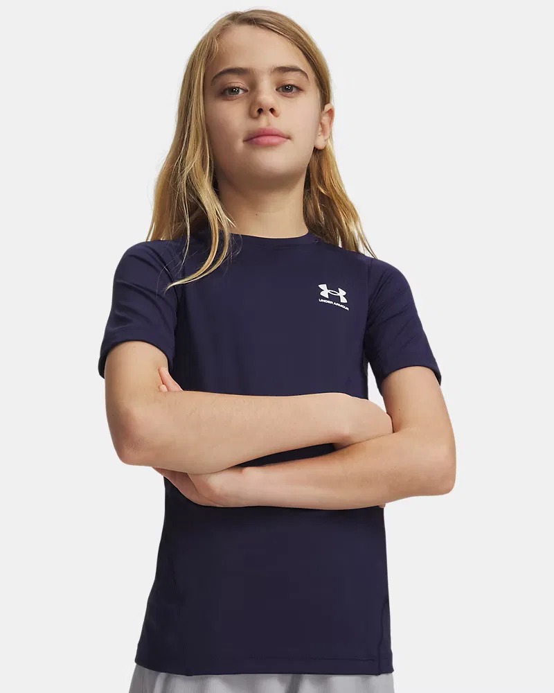 Футболка с коротким рукавом быстросохнущая HeatGear Armour UnderArmour, Midnight Navy/White