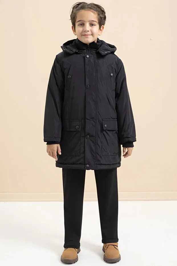 Детский пуховик для девочек с длинным рукавом Cansın Mini, Black