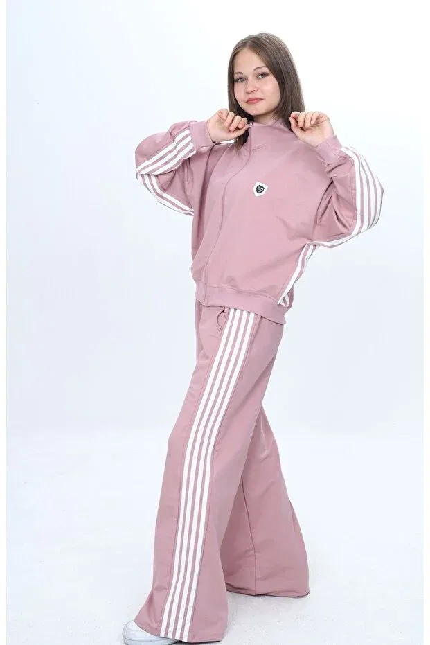 Детский спортивный костюм для девочек с принтом Asortik Kids, Powder — фото 2
